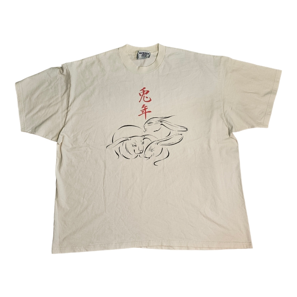 Vintage Lee Total‎ Cotton Men's Chinese New Year of Rabbit Zodiac Size XXL USA